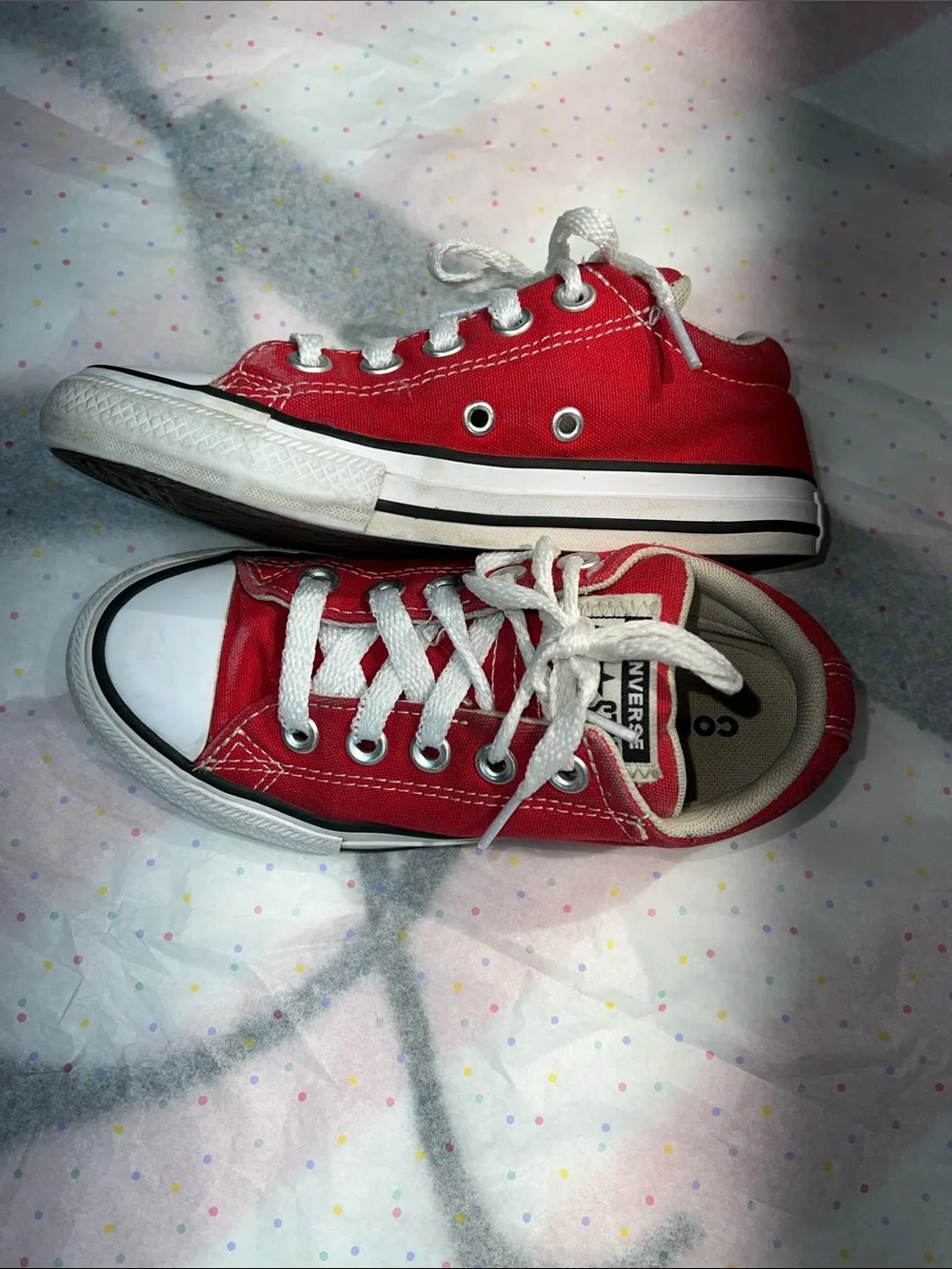 Converse Red and White Kids Sneakers
